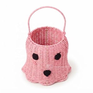 Panier d'Halloween fantôme rose mignon – Seau de rangement multifonctionnel et seau pour bonbons d'Halloween - Product Image 4