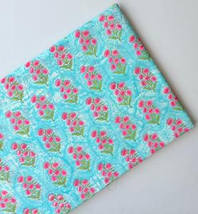 ผ้าฝ้ายพิมพ์ลายคลื่นทะเลและดอกไม้แบบใหม่ เนื้อผ้านุ่ม 100% ผ้าฝ้ายสำหรับตัดเย็บเสื้อผ้าแฟชั่นและชุดเดรส - Product Image 1