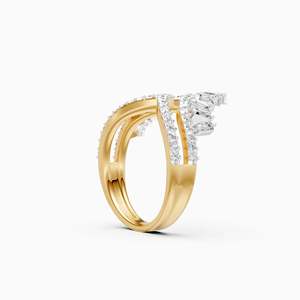 Bague de fiançailles unisexe en diamant blanc jaune certifié IGI, taille brillant, cultivé en laboratoire, couleur E, plaqué or rose classique - Product Image 2