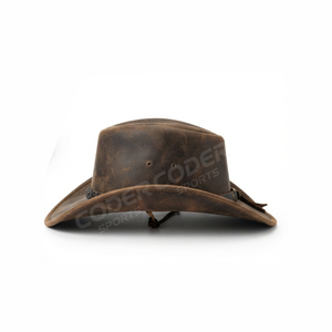2026 Hot Seller Vintage Leather Cowboy Cap Outdoor Travel Fishing Adventure Headwear Premium Quality Private Label <b>Western</b> <b>Hats</b> - Product Image 2