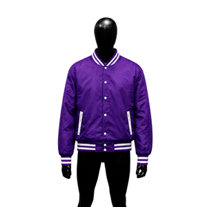 Veste universitaire classique violette 100% laine, couleur unie, col rabattu, fermeture à boutons en corne, décontractée, hiver, respirante, écologique - Product Image 1