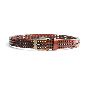 Cinturón de Cuero Trenzado de Alta Calidad, Diseño Personalizado Informal para Exteriores, Hebilla Cómoda, Cinturones de Cuero Genuino para Hombre - Product Image 3