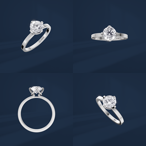 แหวนหมั้นเพชรทรงกลมคลาสสิกสำหรับผู้หญิง ตัวเรือนแพลตตินั่ม PT950 - Product Image 6