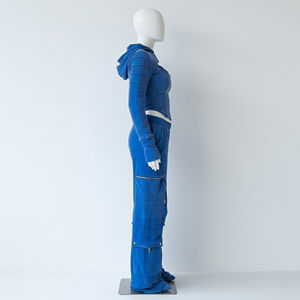 Conjunto deportivo corto personalizado para mujer, ropa de calle a la moda, conjunto deportivo con cremallera para mujer, pantalones deportivos para mujer - Product Image 3