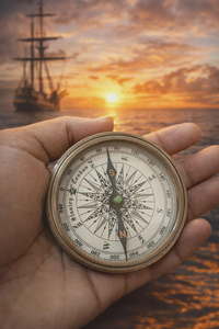 Boussole nautique en laiton antique avec calendrier perpétuel, boussole de poche pour la navigation, boussole d'exploration maritime, cadeau décoratif - Product Image 2