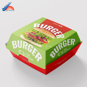 Caja de hamburguesas de papel Kraft reciclable | Impresión de caja de comida rápida para llevar - Product Image 2