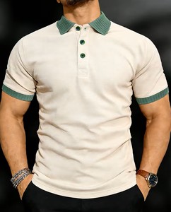 เสื้อเชิ้ตผู้ชายคุณภาพสูง ผลิตจากผ้าโพลีเอสเตอร์/คอตตอน ระบายอากาศได้ดี |   เสื้อผ้าลำลองแบบสวมใส่ได้ทั้งแบบลำลองและเป็นทางการ แขนสั้น ทรงปกติ สีสันทันสมัย - Product Image 1