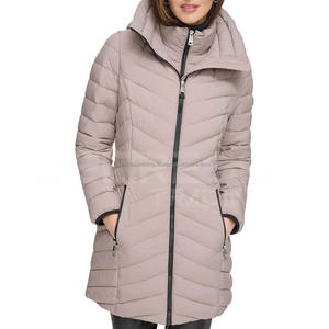 Chaqueta acolchada de invierno de estilo doble con capucha Abrigo largo con cremallera completa con forro de lana y relleno de algodón Cálido con bolsillos - Product Image 2