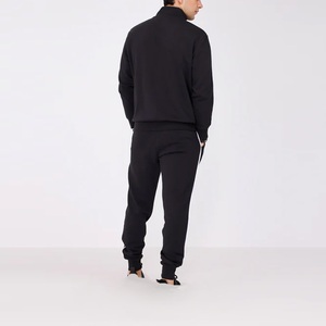 Conjunto Deportivo Negro para Hombre 2026, Chaqueta con Cierre Completo, Bolsillos Laterales, Pantalones con Cordón, Color Sólido, Ropa Casual de Otoño, Transpirable, Corte Regular - Product Image 3