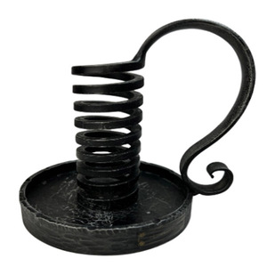 Vintage Hand Forged Metal Candle Holder Handmade Candle Holders <b>Black</b> Blacksmith Candle Holders - Product Image 2
