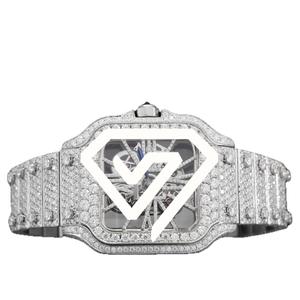 41MM Skeleton Automatic Moissanite Diamond Watch Full Pave Iced Out Luxury Mechanical Watch for Men - Product Image 1