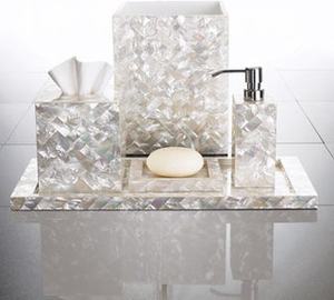 Juego de Baño de 4 Piezas con Incrustaciones de Madreperla, Estilo Único, Personalizado para el Hogar, Dispensador de Jabón, Portacepillos de Dientes, Porta Champú, al Mejor Precio - Product Image 4