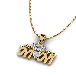 MOM Letter Pendant 925 Silver Moissanite Zircon <b>Heart</b> Cut Prong Setting Romantic Women's Jewelry - Product Image 2