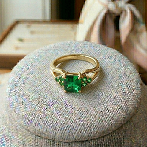 Green Onyx <b>Statement</b> <b>Ring</b> Multi Stone <b>Ring</b>, 925 Sterling Silver Gold Plated Handmade Jewelry Gift At Wholesale Price - Product Image 4