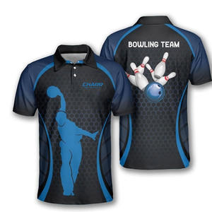 Camiseta de Boliche Elegante para Equipo, Diseño Sublimado Personalizado, Material Ligero y Transpirable, Tallas Grandes, Alta Calidad - Product Image 1