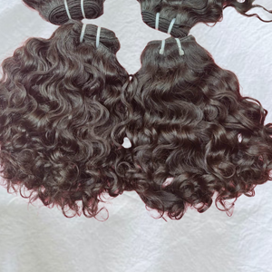 Extensions de Cheveux Humains Naturels Ondulés Bouclés Kinky de Haute Qualité, Cheveux Indiens Bruts Non Traités, Double Trame, Vente en Gros Premium - Product Image 2