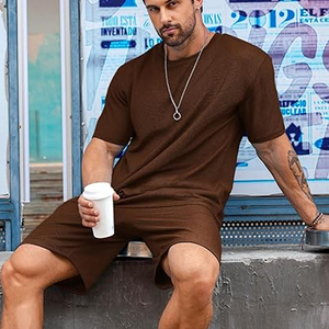 Mens T Shirt Cargo Shorts <b>Set</b> Manufacturer 2 Piece Cotton Summer Outfit OEM Custom Logo Wholesale Bulk - Product Image 4