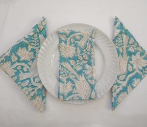 Serviettes de table indiennes artisanales en coton 100% imprimées à la main, serviettes de dîner imprimées à la main, linge de table écologique pour mariage - Product Image 2
