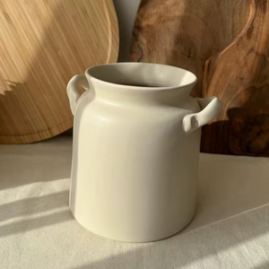 Handcrafted Ceramic Utensil Holder Matte Finish Double Handle Design High <b>Fired</b> Durable Heat Safe Kitchen Counter Organizer - Product Image 6