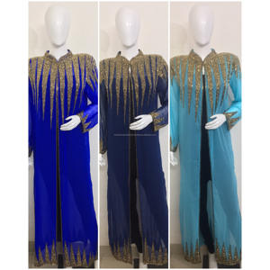 Caliente brillante a granel EID Ramadan Prime Turquía cintura islámica manga de murciélago Abaya mujeres vestido musulmán Dubai caftán impacto - Product Image 3