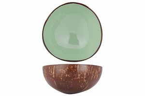 Bol en coquille de noix de coco laquée naturelle, écologique, fait main, décoratif, pour servir des fruits et des salades, vaisselle végétalienne biologique, cadeau - Product Image 4
