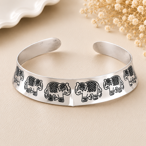 Elephant Design <b>Choker</b> Necklace Gold Plated <b>Silver</b> Ethnic Style Unisex Everyday Wear - Product Image 1