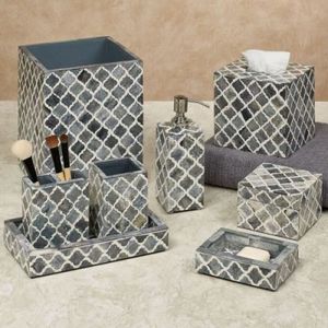 Juego de Baño de 8 Piezas con Incrustaciones de Resina y MOP, Estilo Elegante, Personalizado para el Hogar, Dispensador de Jabón, Portacepillos de Dientes, al Mejor Precio - Product Image 1