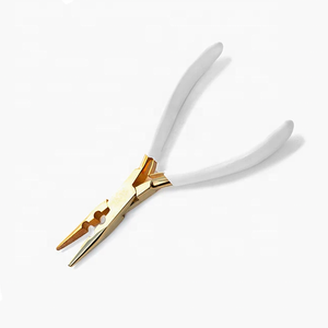 Gold Plated Hair Extension Pliers Metal <b>Needle</b> Nose Clamp Tool for Ring <b>Beads</b> Installation and Removal - Product Image 2