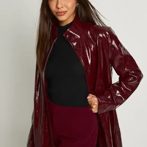 Manteau long en cuir pour femme, style coréen, nouvelle collection hiver 2026, avec ceinture, pour occasions formelles, vente en gros - Product Image 5