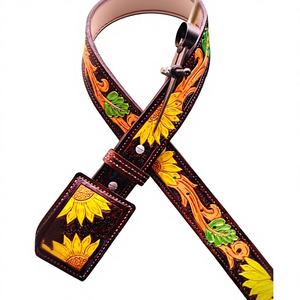 Meilleur Prix Cuir Véritable Gents Designer Vintage Ceinture Fabriqué À La Main En Acier Boucle Personnalisé Tissu En Vrac Fournitures Usine Directe Inde - Product Image 1