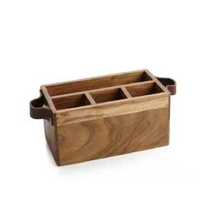 Nouvel Arrivage : Organisateur de Couverts en Bois Façonné à la Main, Style Américain, Durable, pour Mariages, Dîners et Cuisine, Rangement Multiple - Product Image 3