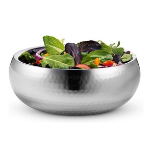 Ensemble de saladiers en acier inoxydable, or et argent, pour servir des salades, des fruits et des soupes - Product Image 1