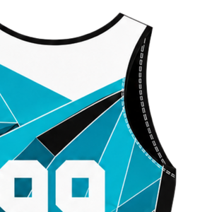 Traje de Competición de Remo Turquesa, Negro y Blanco para Hombre, Uniforme de Competición sin Mangas, Singlet de Alto Rendimiento, Personalizado, Venta al Por Mayor - Product Image 5