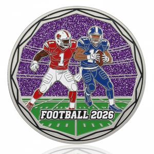 Regalos de Recuerdo para Deportes de Equipo, Moneda Conmemorativa de Fútbol con Mascota, Chapada en Oro, de Zinc, con Impresión UV Personalizada - Product Image 3