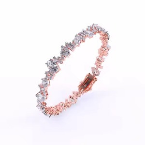 New Round Shape Lab Grown Diamond Tennis Bracelet Bezel Setting 18K Yellow Gold Diamond Bracelet for Both Men and Women - Product Image 4