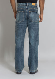 Jeans Rectos Holgados Casuales para Hombre, Estilo Urbano, Lavado Ácido, Lona Ligera, Transpirables, Ecológicos, de Secado Rápido - Product Image 3