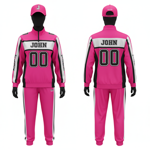 Premium 220 GSM polyester spandex women american football training suit black <b>white</b> contrast panel tracksuit heat transfer logo - Product Image 3
