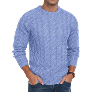 Pull d'hiver pour homme 100% coton, couleur unie, manches longues, col en V, respirant, séchage rapide, anti-rides, anti-boulochage - Product Image 6