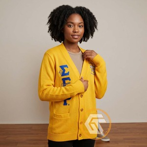 Sigma Gamma Rho personnalisé, cardigan brodé en acrylique, vêtements grecs de haute qualité, pulls et cardigans respirants pour femmes - Product Image 5