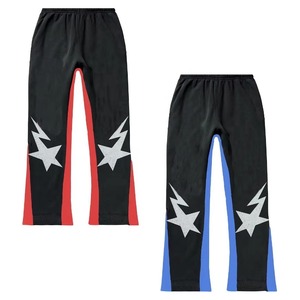 BRNME Men's Hooded Sweatshirt <b>Set</b> Black Red Blue Star Print Tracksuit Casual Autumn Wear 100% Polyester <b>Knitted</b> Breathable - Product Image 5