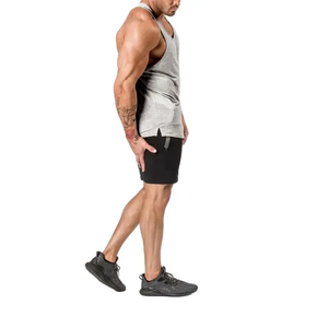 <b>Men's</b> Solid Color Breathable Polyester Tank Top O-Neck Casual Workout <b>Singlet</b> Knitted Sport Wear - Product Image 6