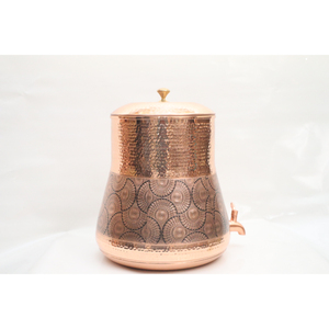 Premium Hand-Hammered <b>Copper</b> Water Dispenser with Leak-Proof Brass Tap Pure <b>Copper</b> Storage Tank Vintage Decorative <b>Copper</b> Matka - Product Image 4