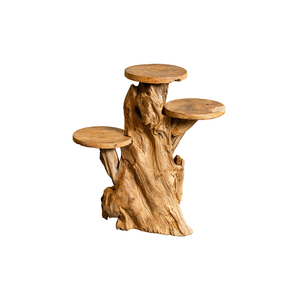 Support de présentation artisanal en bois rustique haut de gamme ARTERRA pour la décoration intérieure et extérieure, idéal pour Diwali, en racine de teck organique - Product Image 1