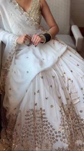 ชุดเดรสยาวผ้าจอร์เจตต์สำหรับผู้หญิง งานปักสีขาว ความยาวระดับข้อเท้า แห้งเร็ว ยับง่าย ใส่ได้สองด้าน เหมาะสำหรับงานเลี้ยง - Product Image 2