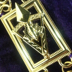 <b>Compass</b> Masonic Silver Masonic Regalia Lodge <b>Chain</b> Collar Blue Velvet Backing Freemason Silver <b>Chain</b> Collar with Silver Jew - Product Image 5