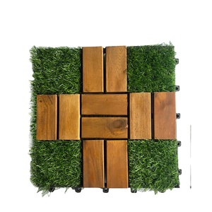 Baldosas de Madera de Acacia Antideslizantes para Exterior, Suelo de Madera Encastrable - Product Image 2