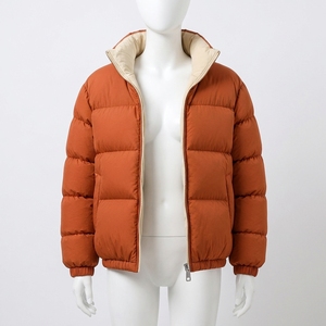 Men's Reversible Puffer Jacket Winter <b>Coat</b> <b>Stand</b> Collar Zip Up Outdoor Streetwear Custom Private Label OEM ODM - Product Image 2