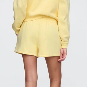 Shorts décontractés d'été pour femmes, 100% coton, couleur unie, anti-rides, séchage rapide, respirants, avec boutons et taille élastique - Product Image 4