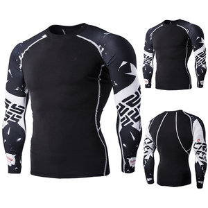 Wholesale BJJ Rash Guard Gym Training Grappling <b>Boxing</b> Jiu Jitsu MMA Full Sleeve <b>Shirt</b> Spandex/Polyester Quick Dry Unisex for - Product Image 1