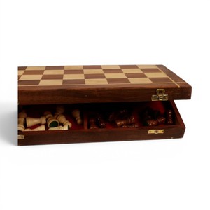 Handcrafted <b>Wooden</b> <b>Chess</b> <b>Set</b> Folding <b>Chess</b> Board Strategy Board Game with <b>Wooden</b> Pieces - Product Image 3